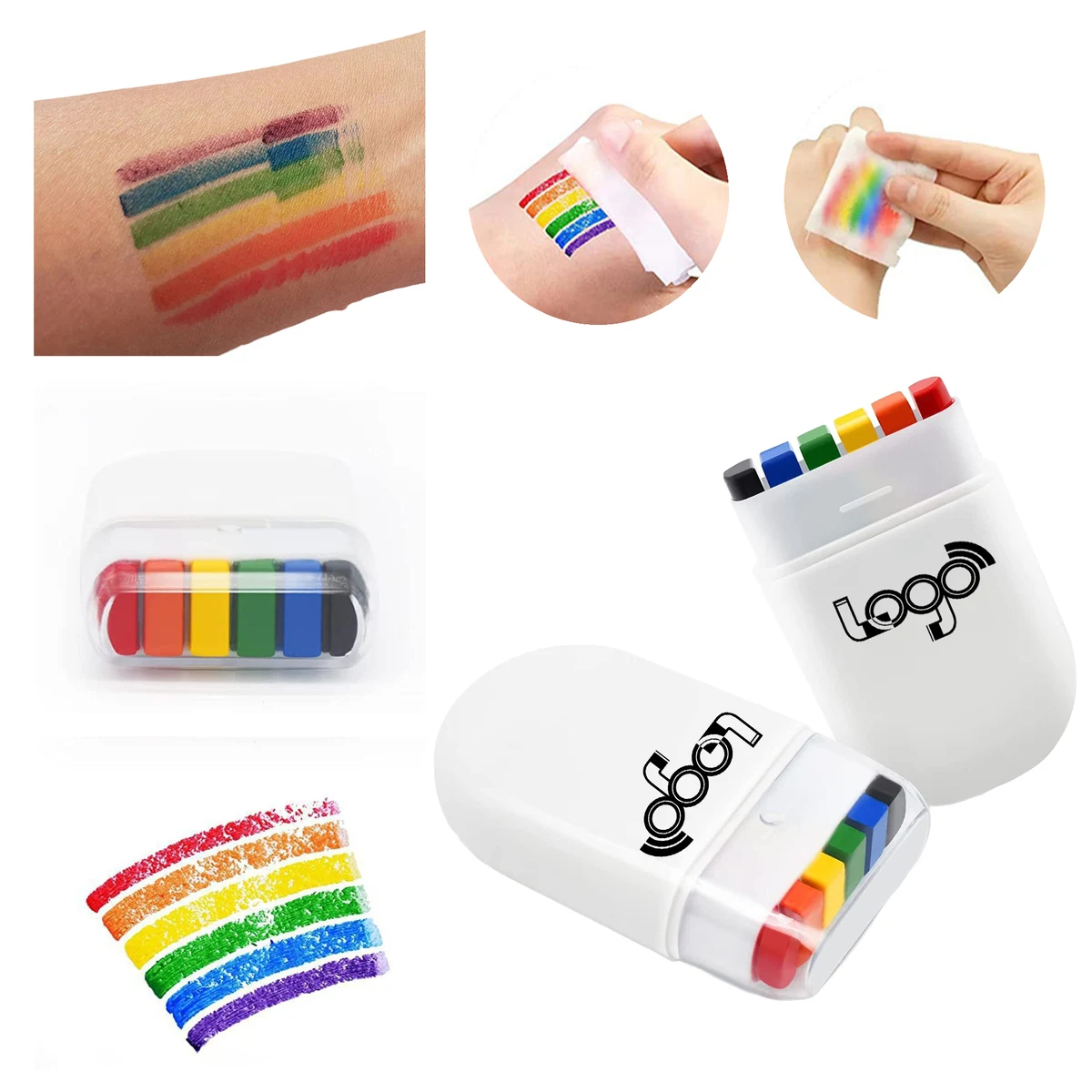 Compact 6-Color Face Paint Stick for Events 1