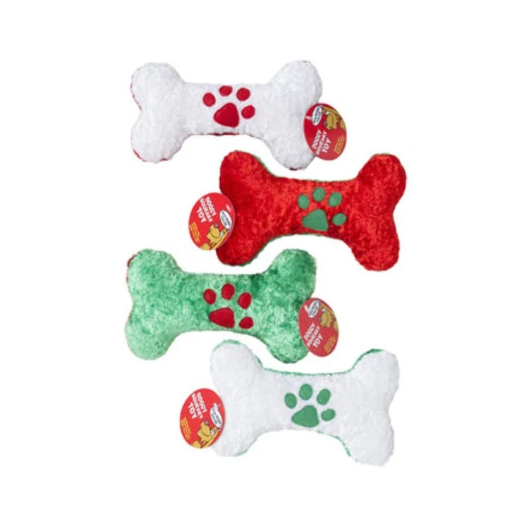 Christmas Dog Toys - Chenille Bone Assorted Colors 1