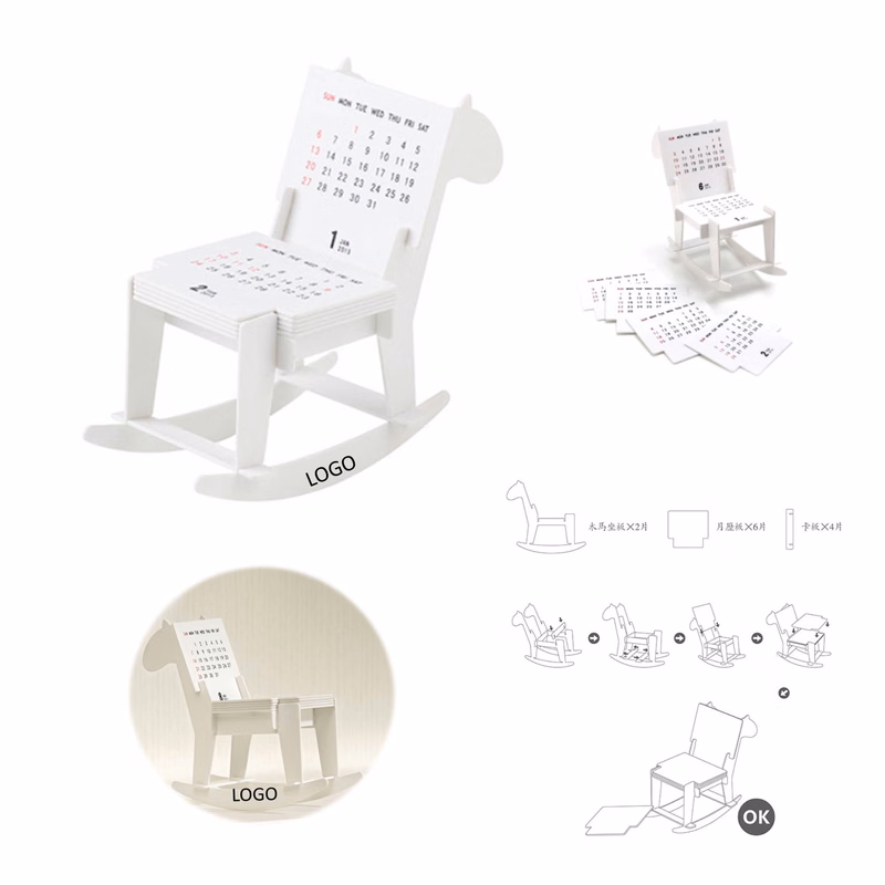Plastic Horse Shape DIY Desk Calendar Gifts