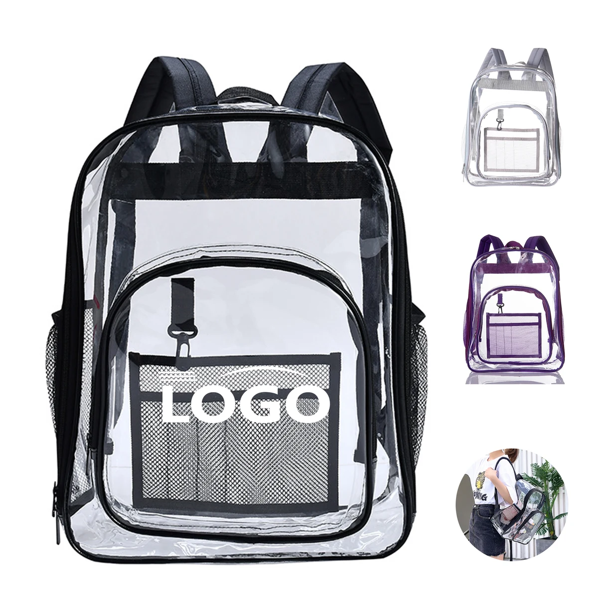Transparent Waterproof PVC Backpack for Students & Travel 1