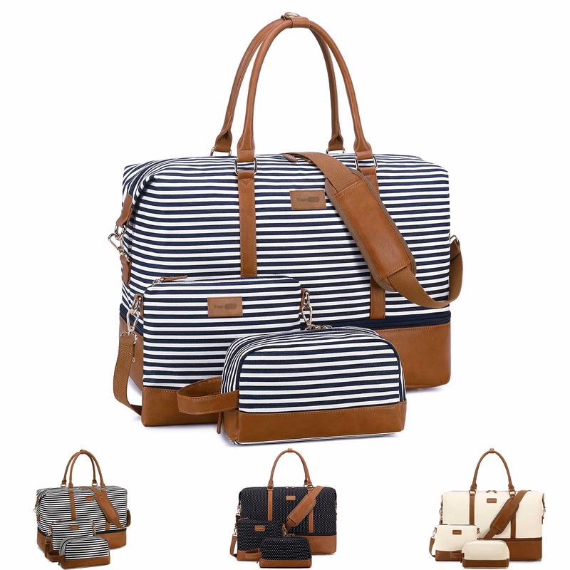 Polyester Overnight Travel Duffle Bag with Shoe Compartment