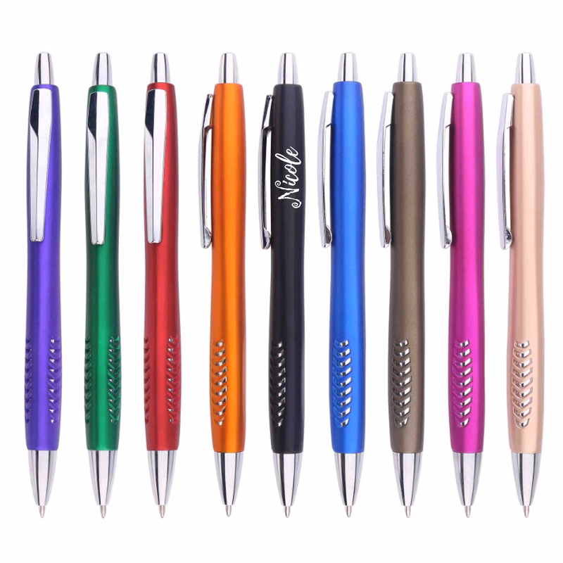 Metallic Color Retractable Plastic Ballpoint Pen