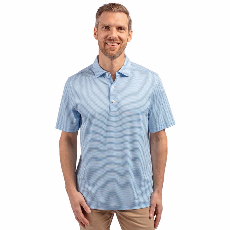 Cutter & Buck Forge Recycled Double Stripe Four-Way Stretch Mens Polo