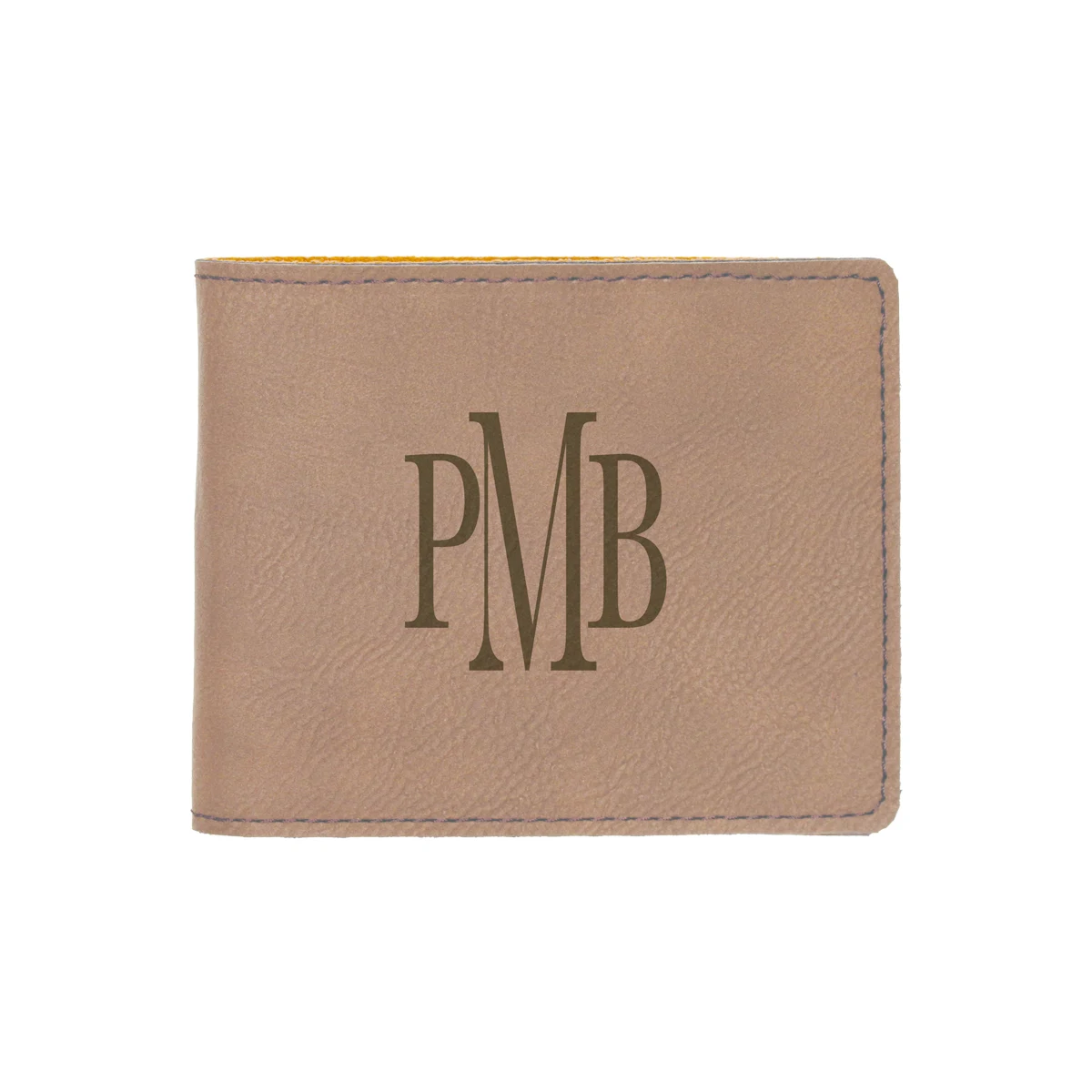 Dark Brown Leatherette Bifold Wallet 1
