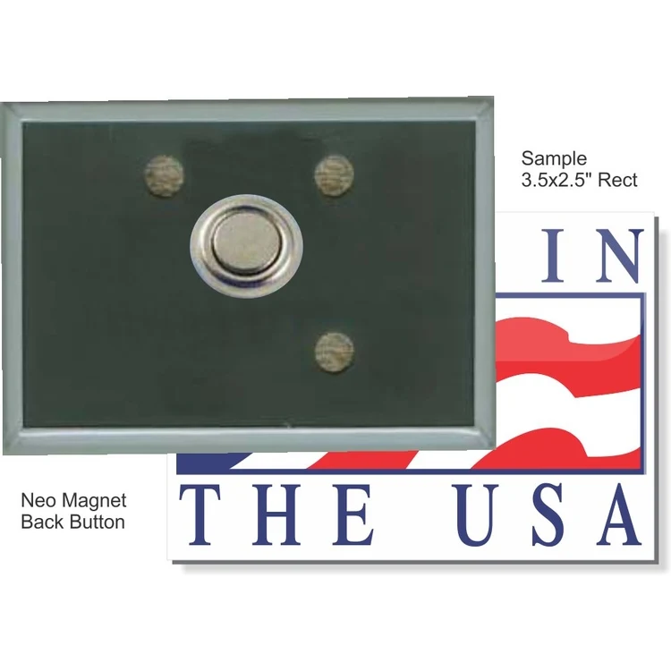Neo Magnet 3 1/2 X 2 1/2 Inch Rect. Button 1