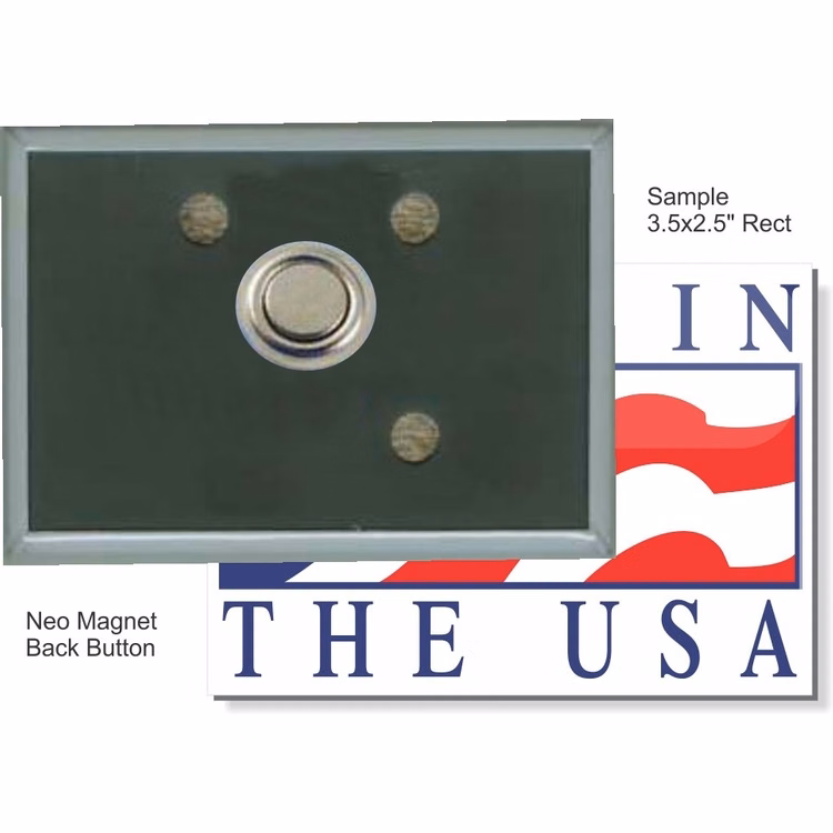 Neo Magnet 3 1/2 X 2 1/2 Inch Rect. Button