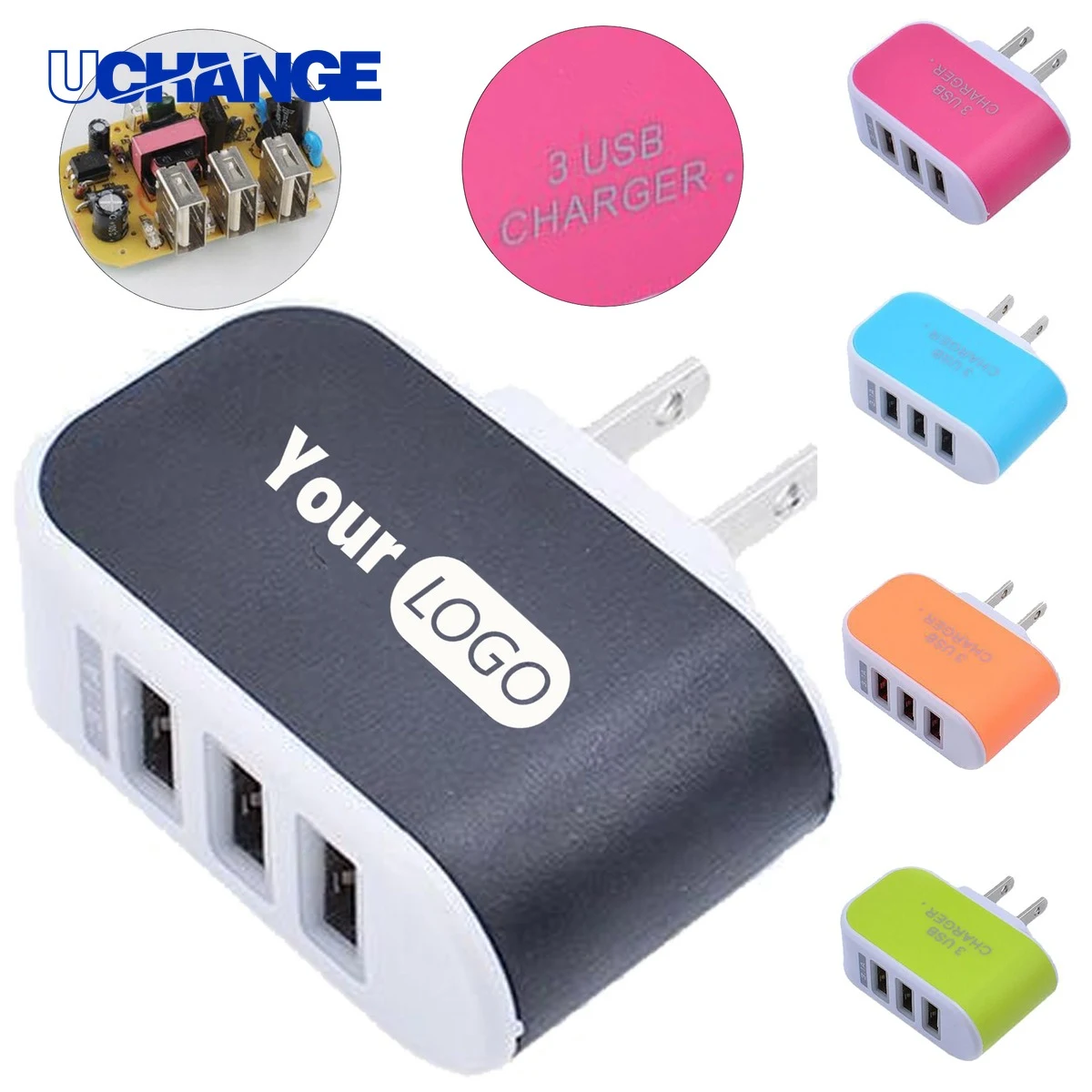Triple USB Port Custom Phone Charger Power Adapter 1