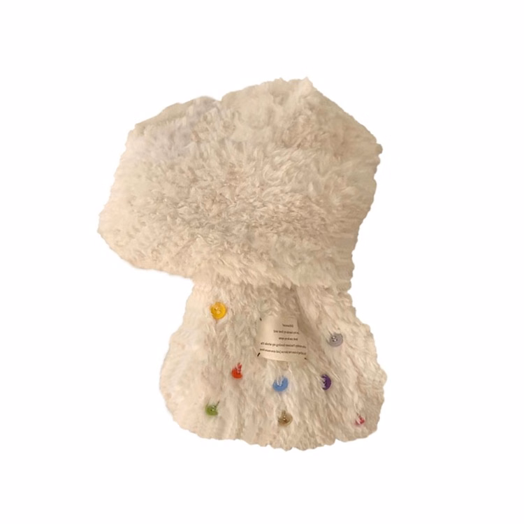 Colorful Button Plush Thickened Scarf