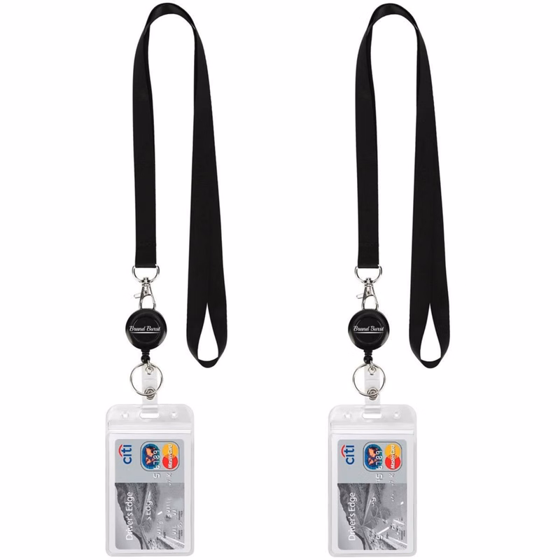 Lanyard Black Retractable Badge