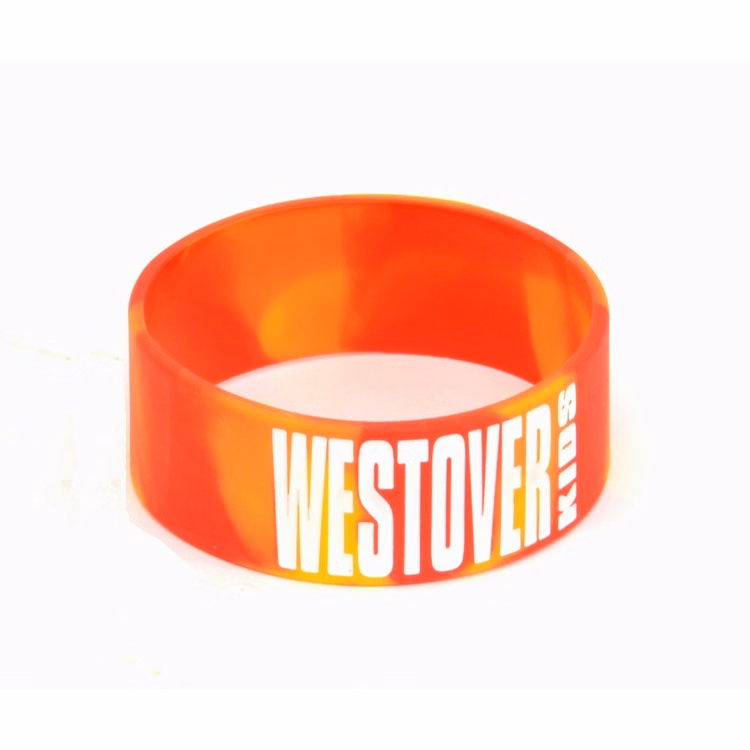 1" Debossed Swirl Color Filled Silicone Wristbands