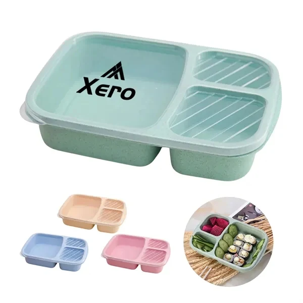 Custom Wheat Straw 3 Compartment Lunch Container — Eco Friendly Food Storage Box 1