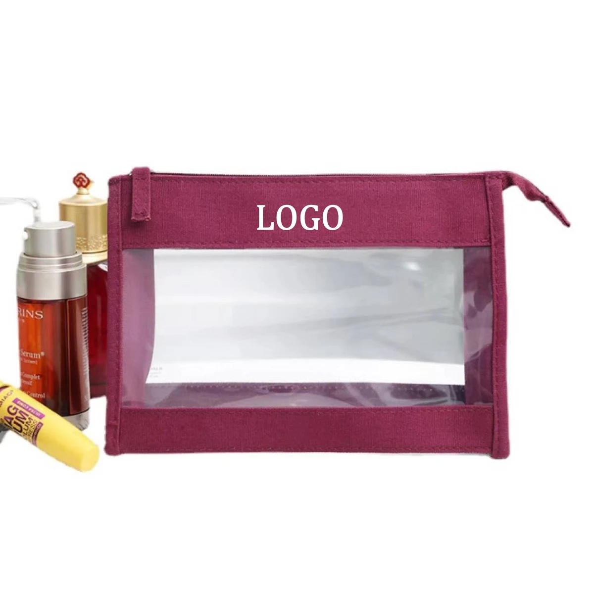 Clear Canvas Cosmetic Bag 1