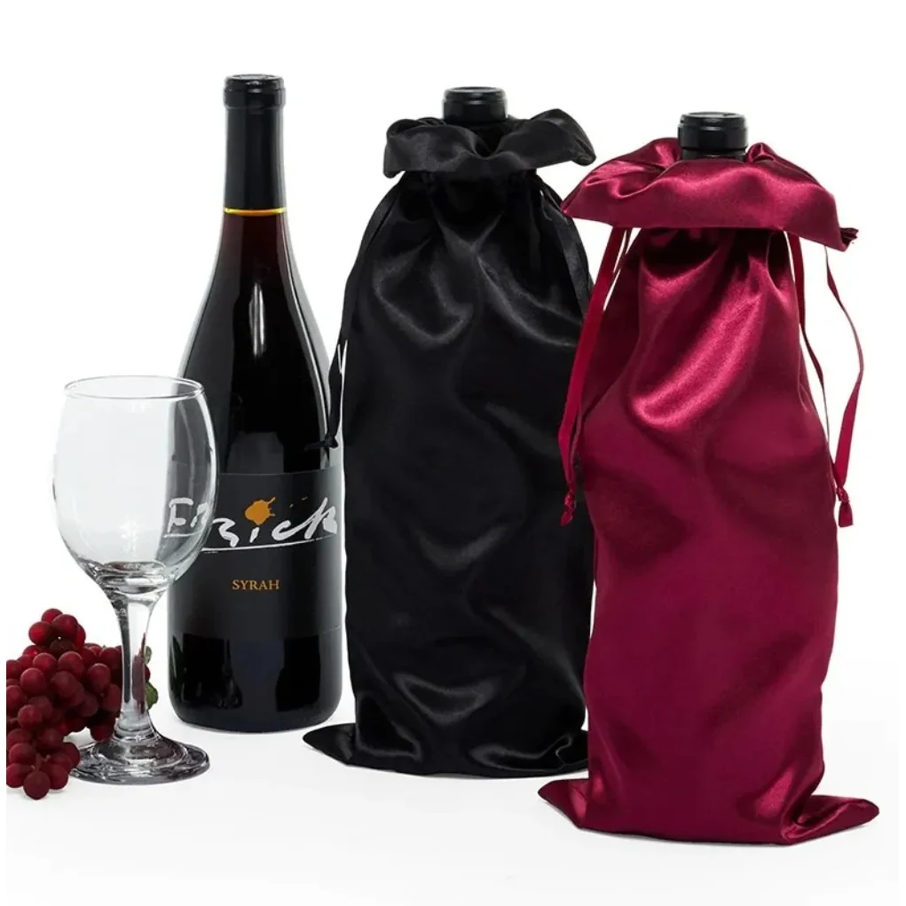Satin Wine Draw string Bags 1
