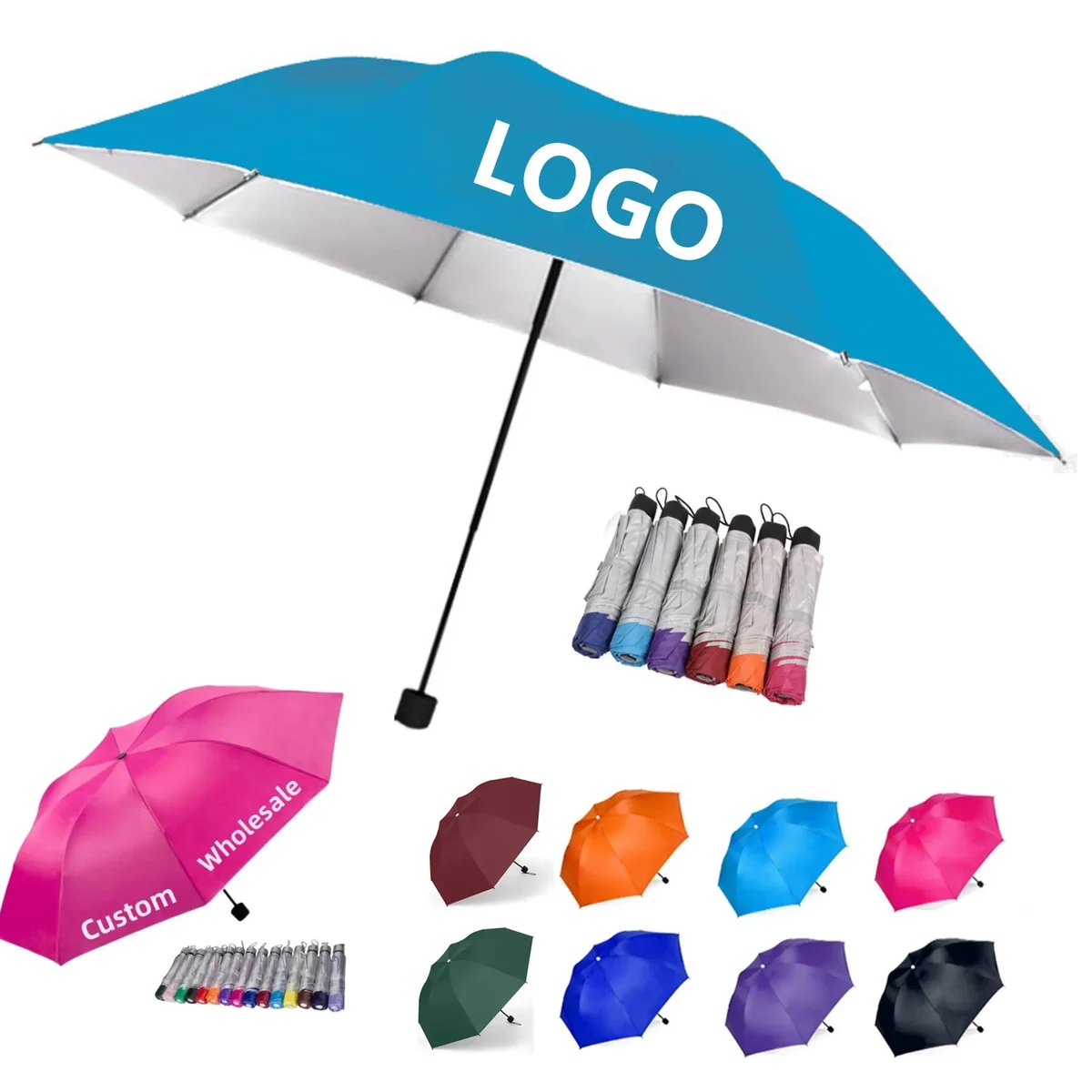 42" Arc Budget Promotional Telescopic Folding Umbrella 1
