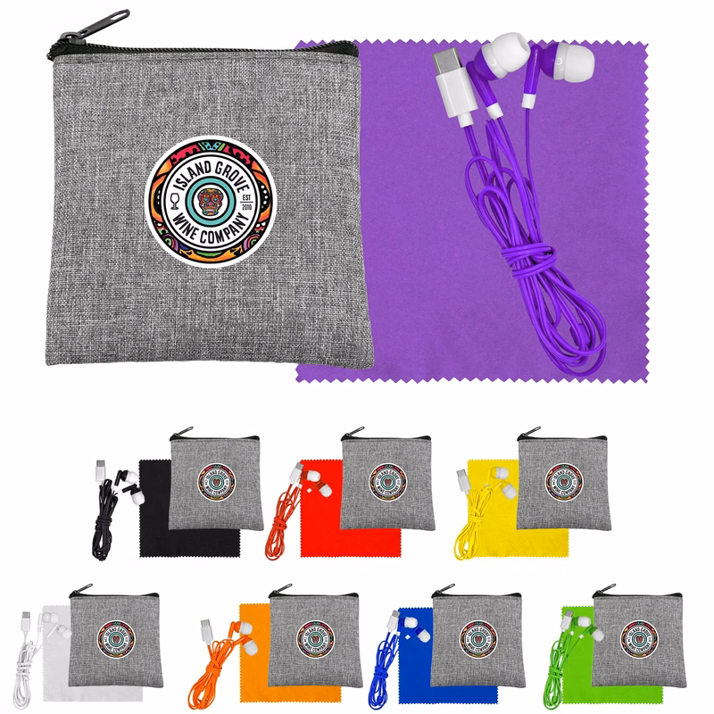 Recycled Cloth & Colorful Type C Ear Buds