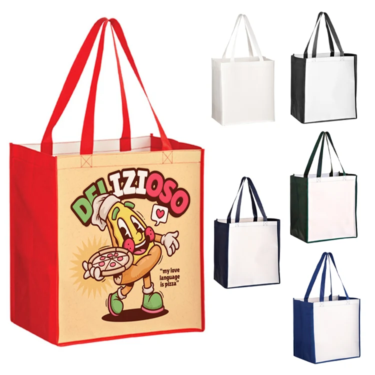 Seabright Full Color Laminated Grocery Tote 1
