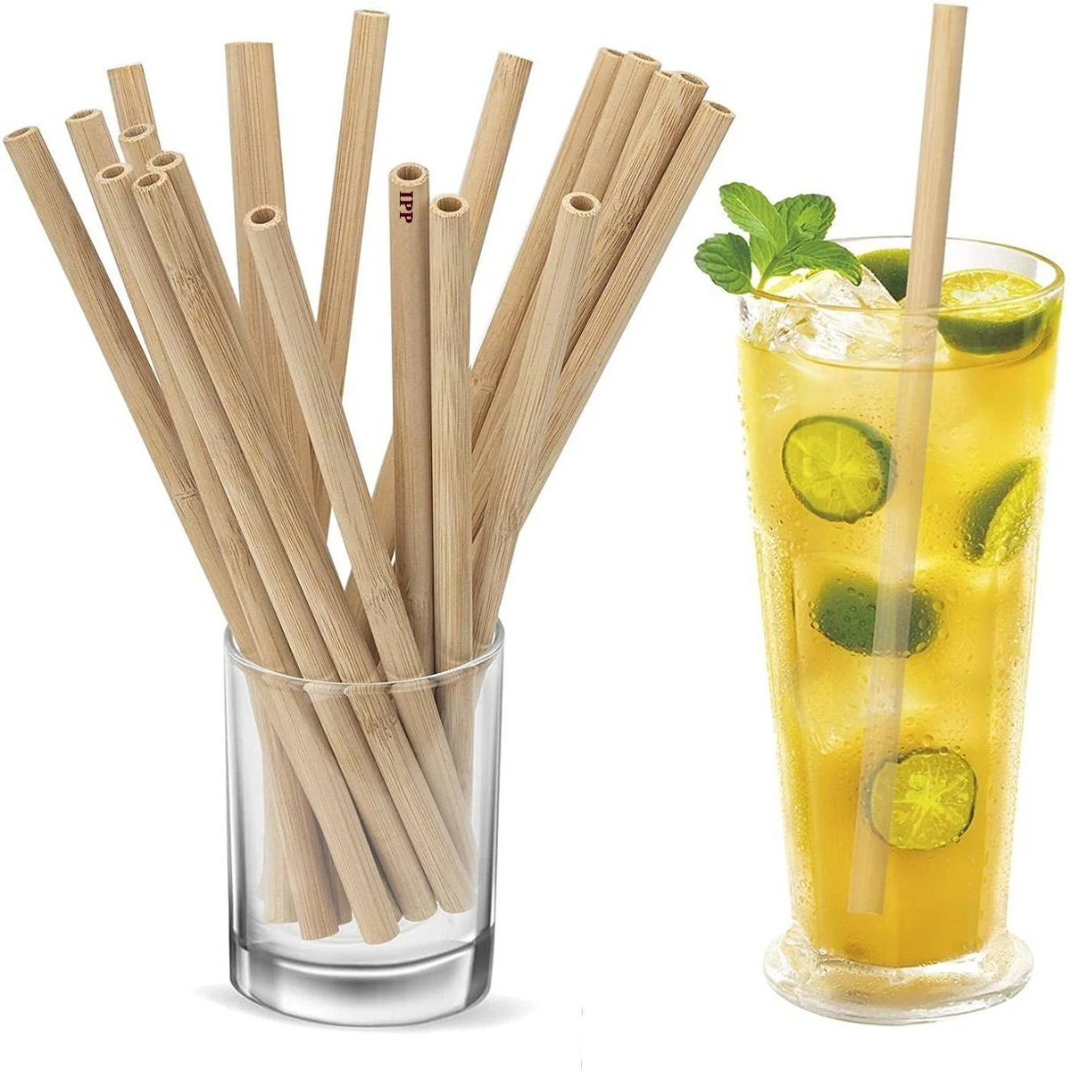 Natural Bamboo Drinking Straws With Brush 1