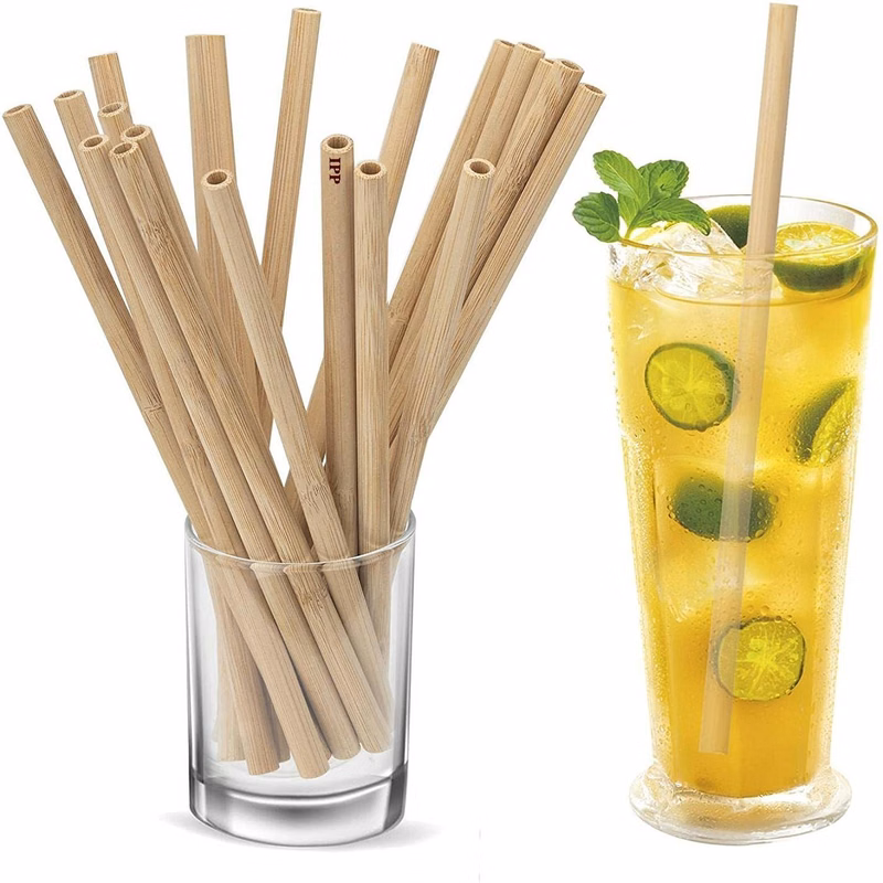 Natural Bamboo Drinking Straws With Brush