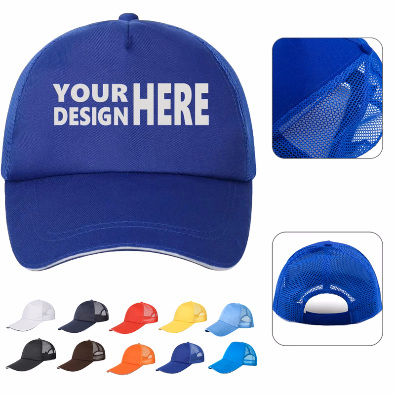 Five Panel Mesh Back Baseball Cap MOQ 100 PCS