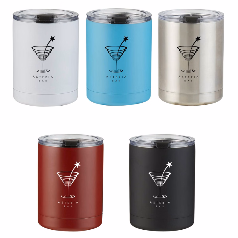 Low Ball Stainless Steel Tumbler with Lid, 10 oz.
