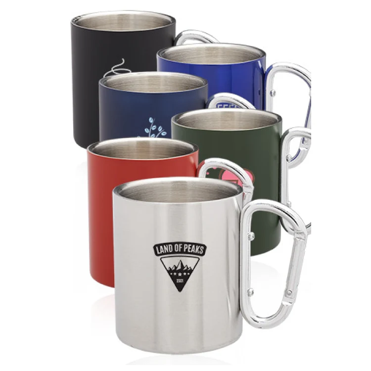 10 oz. Carabiner Handle Stainless Steel Mug 1