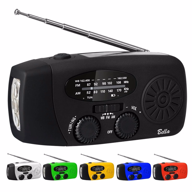 Portable Outdoor Hand Crank Self Powered Solar Weather Radio