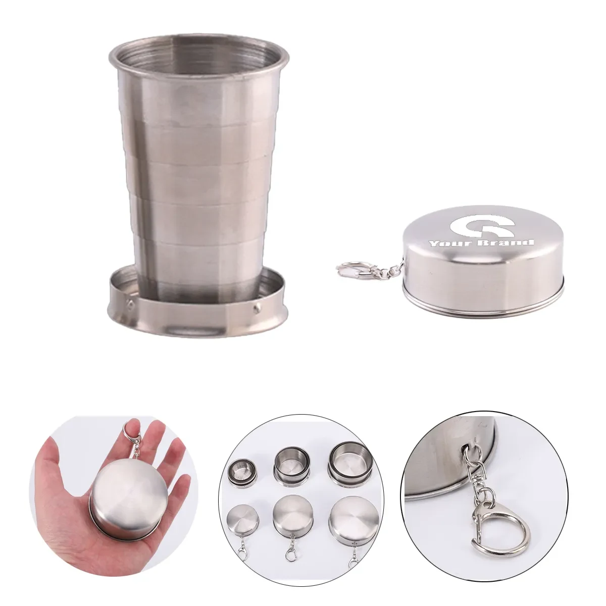 Steel Travel Telescopic Collapsible Shot Glass Pocket Cup 1
