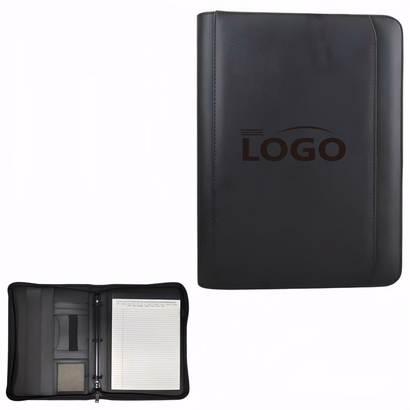 Zippered PU Business Portfolio Organizer