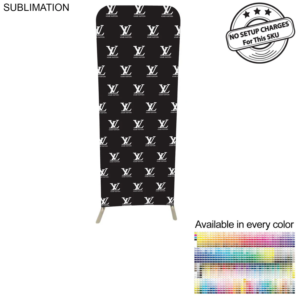 Step and Repeat 2'W x 78"H EuroFit Tension Fabric Banner Display Kit, Graphics Double Sided 1