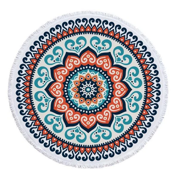 Microfiber Round Plush Beach Towel Blanket 1