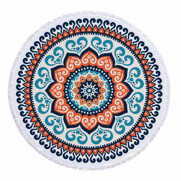 Microfiber Round Plush Beach Towel Blanket