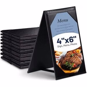 4"x6"Faux Leather Double-Sided Table Tents Mini Display
