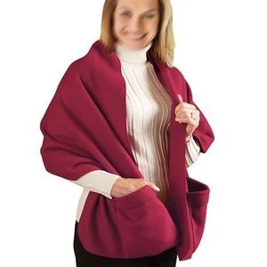 Cozy Fleece Wrap Shawl With Large Front Pockets 1