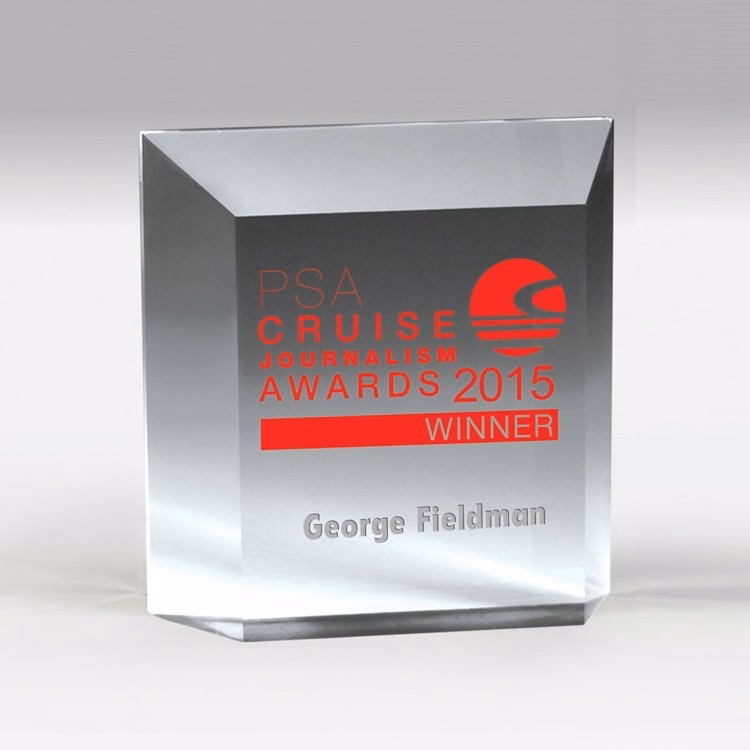 Beveled Elegant Freestanding Awards - 4 Color Process - (5" x 5" x 1¼")