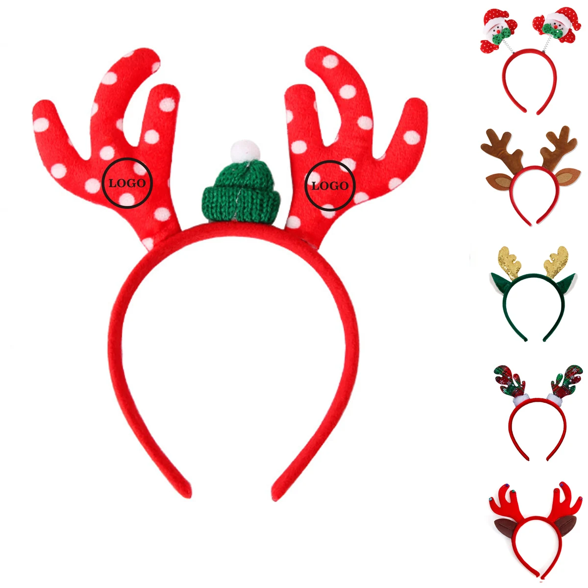 Festive Plush Reindeer Antler Headband 1