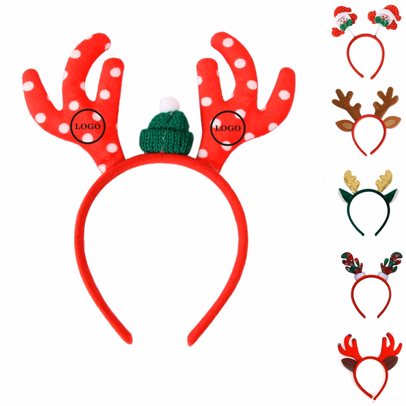 Festive Plush Reindeer Antler Headband