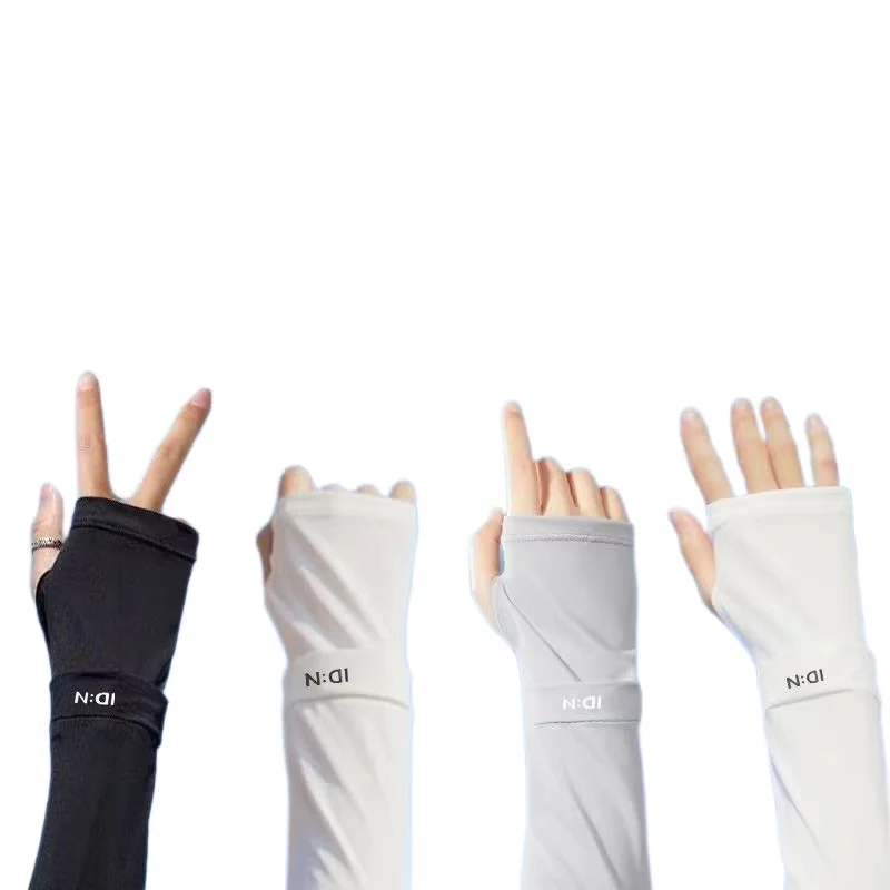 Custom Cooling Nylon Ice Silk UV Protection Half-Finger Arm Sleeves 1