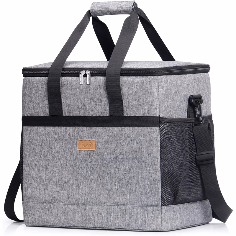 12-Can Double Zipper IceChip Cooler Bag w/ Both Side Mesh Pocket