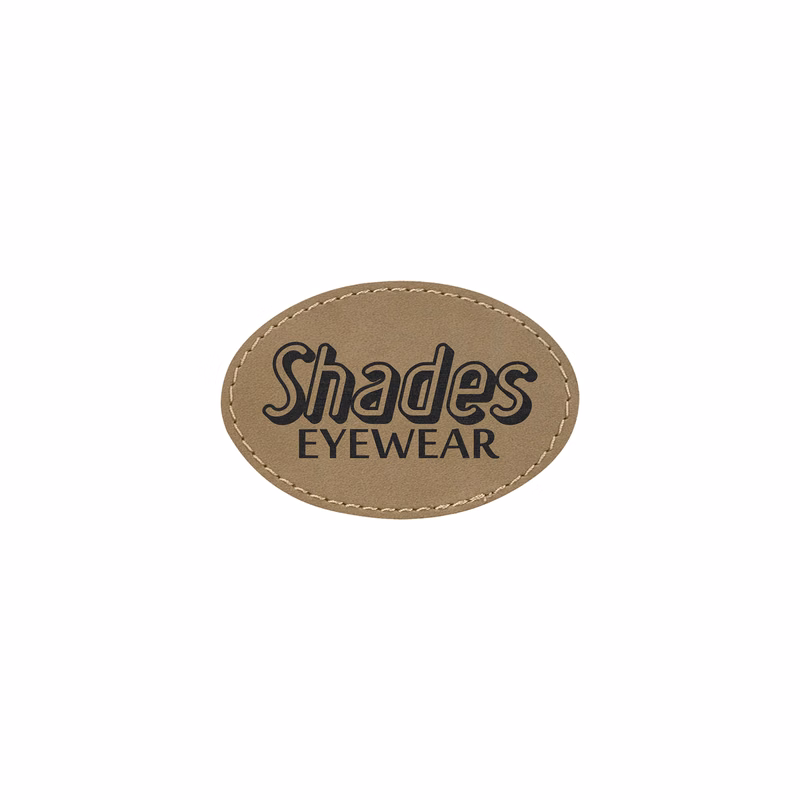 3" x 2" Light Brown Leatherette Oval Patch with Adhesive