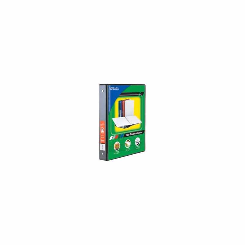 1" 3 Ring View Binders - Black 2 Pockets