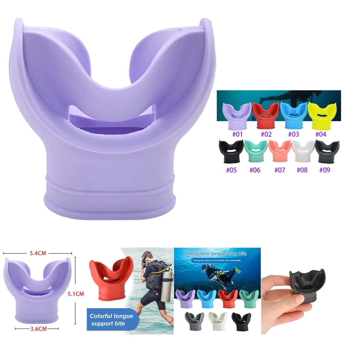 Diving Regulator Mouthpiece Silicone Snorkel 1