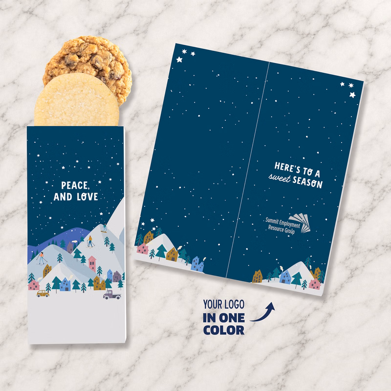One Color Foil-Stamped Stock Holiday Sentiment Sweeter Cards with Homestyle Cookie Duo