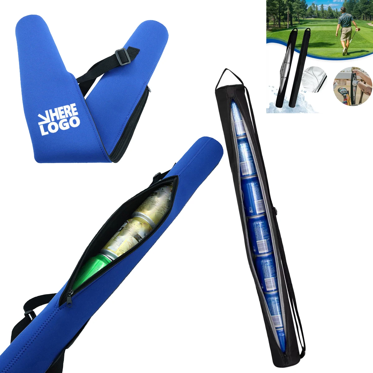 Neoprene Can Carrier with Zipper and Adjustable Strap 1