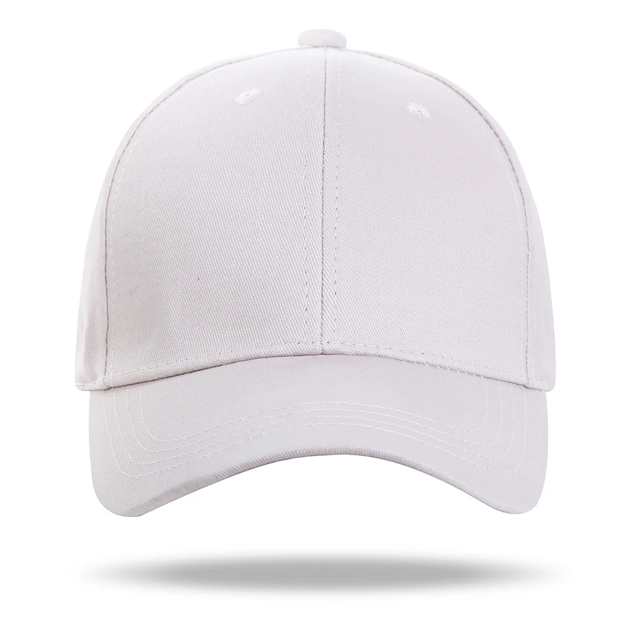 Stock Solid Color Cotton 6 Panel Cap, Double Buckle Back 1