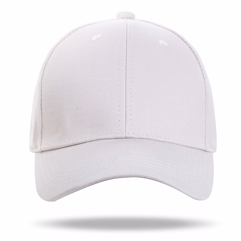 Stock Solid Color Cotton 6 Panel Cap, Double Buckle Back