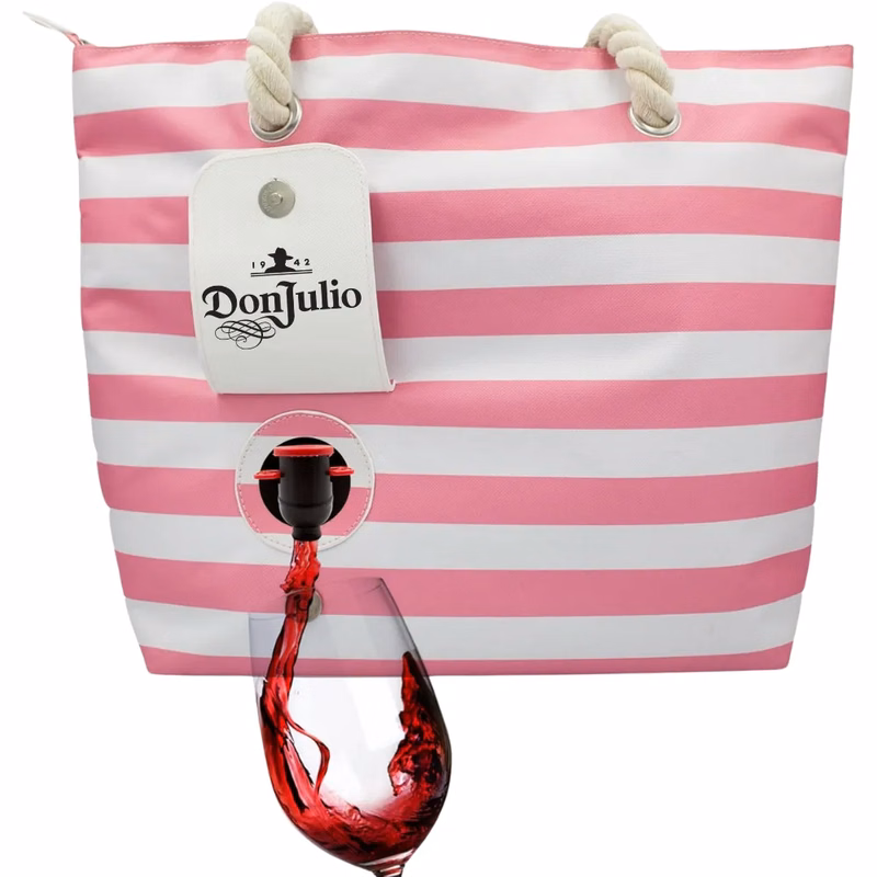 Wine Tote Bag Cooler with Hidden Spout