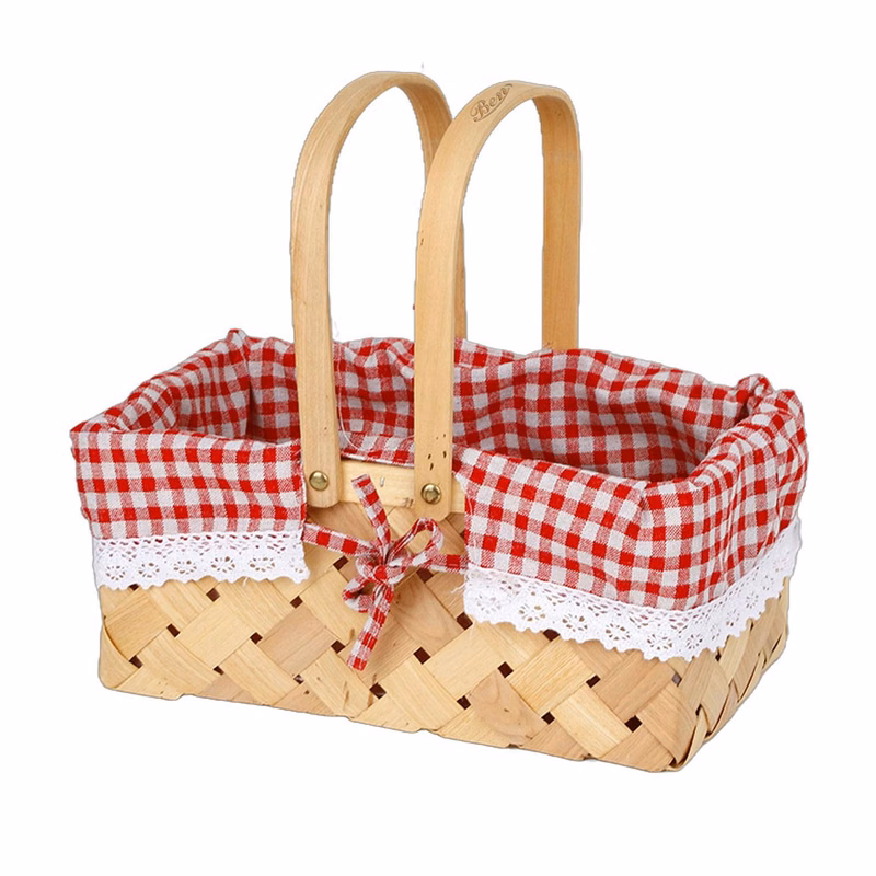 Woven Wood Chip Storage Basket