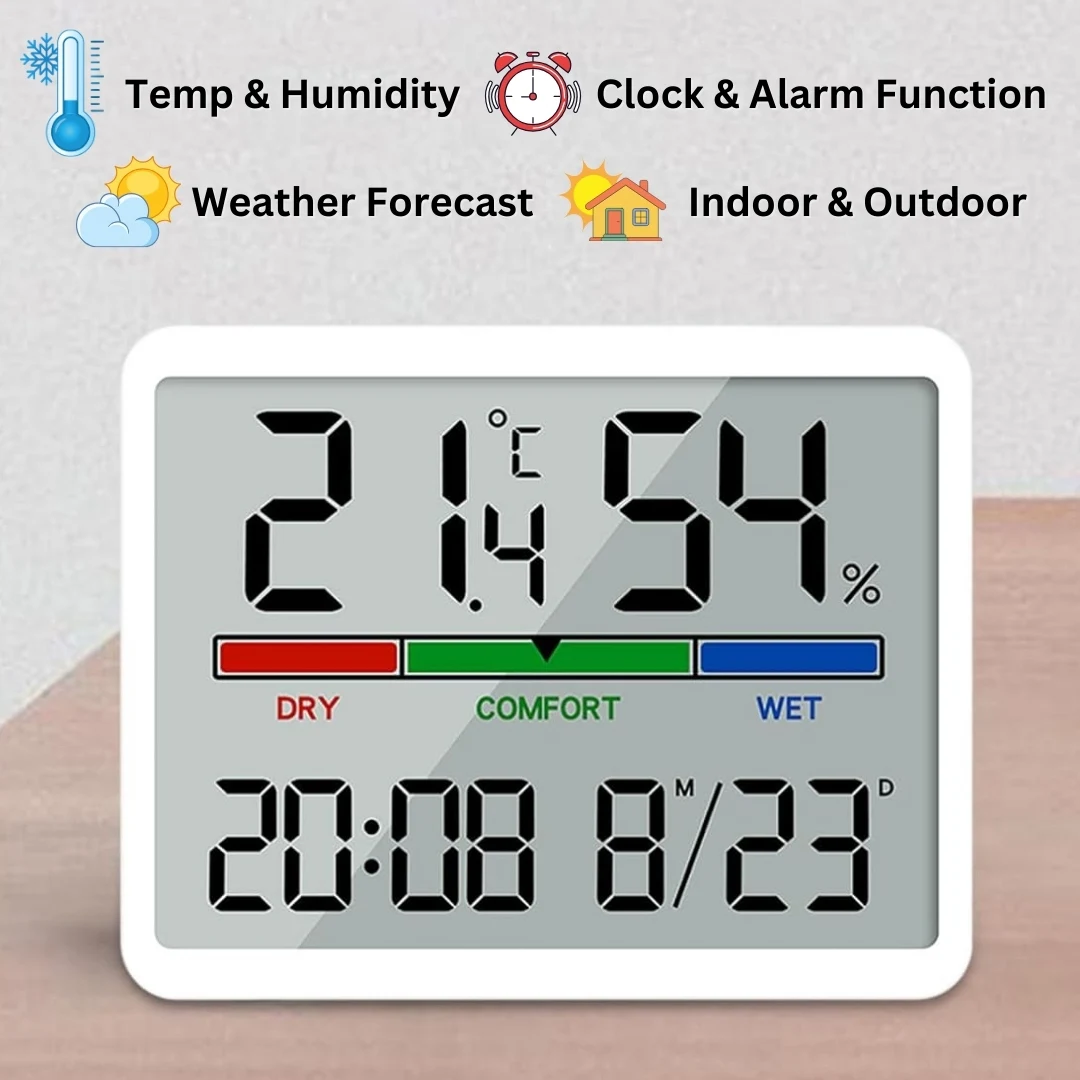 Digital Weather Station Clock with Indoor/Outdoor Monitoring 1