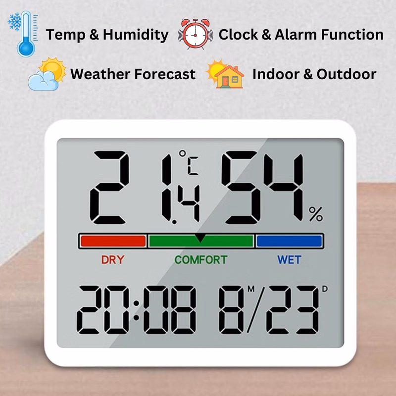 Digital Weather Station Clock with Indoor/Outdoor Monitoring