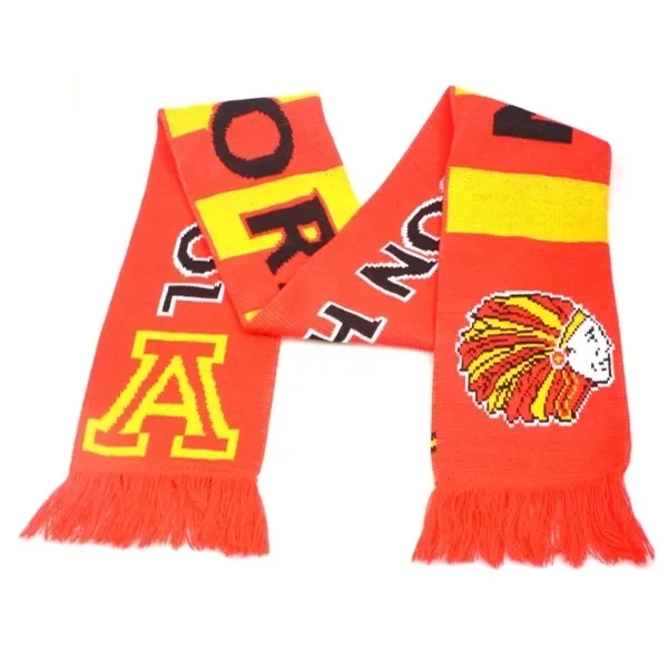 Stadium Acrylic Knitted Scarf with Fringes 1
